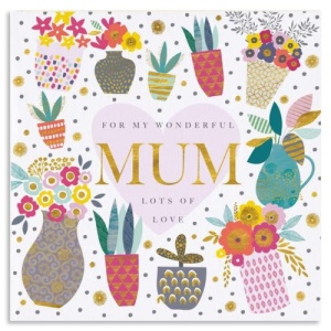 Mum's Flower Pots Greeting Card